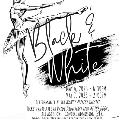 poster for dance recital showing issutration of ballet dancer
