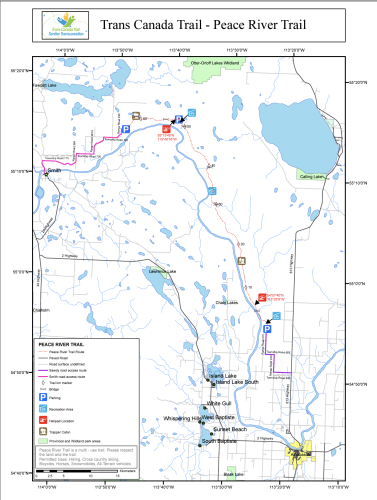 map of the Peace River Trail