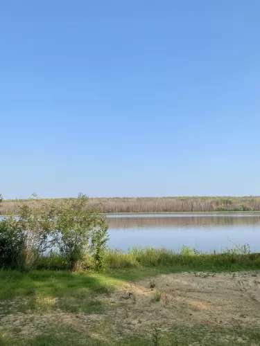 View of the lake from Jackfish Lake Campground